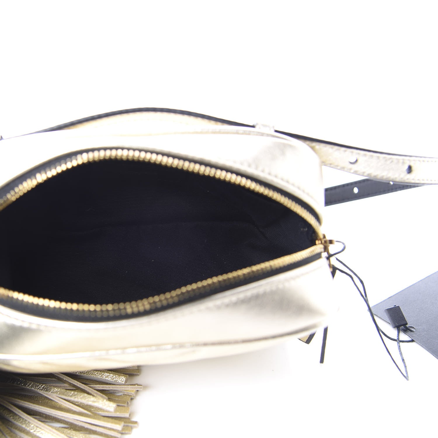 Saint Laurent Metallic Calfskin Matelasse Monogram Lou Belt Bag Platino 5 of 10