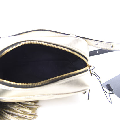 Saint Laurent Metallic Calfskin Matelasse Monogram Lou Belt Bag Platino 5 of 10