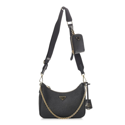 Prada Saffiano Lux Re-Edition 2005 Shoulder Bag Black 1 of 10