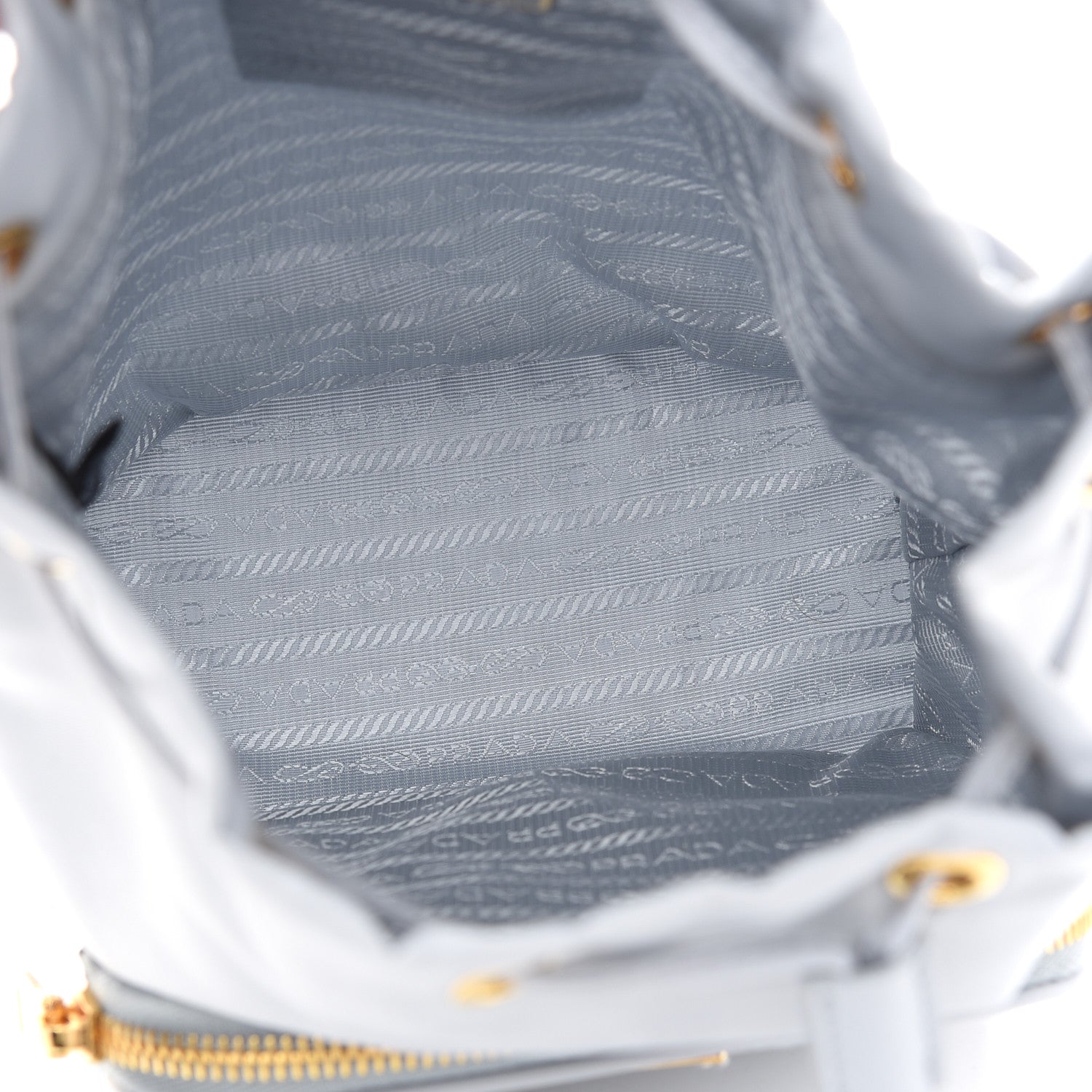Prada Re-Nylon Saffiano Duet Bucket Crossbody Bag Fiordaliso 5 of 10