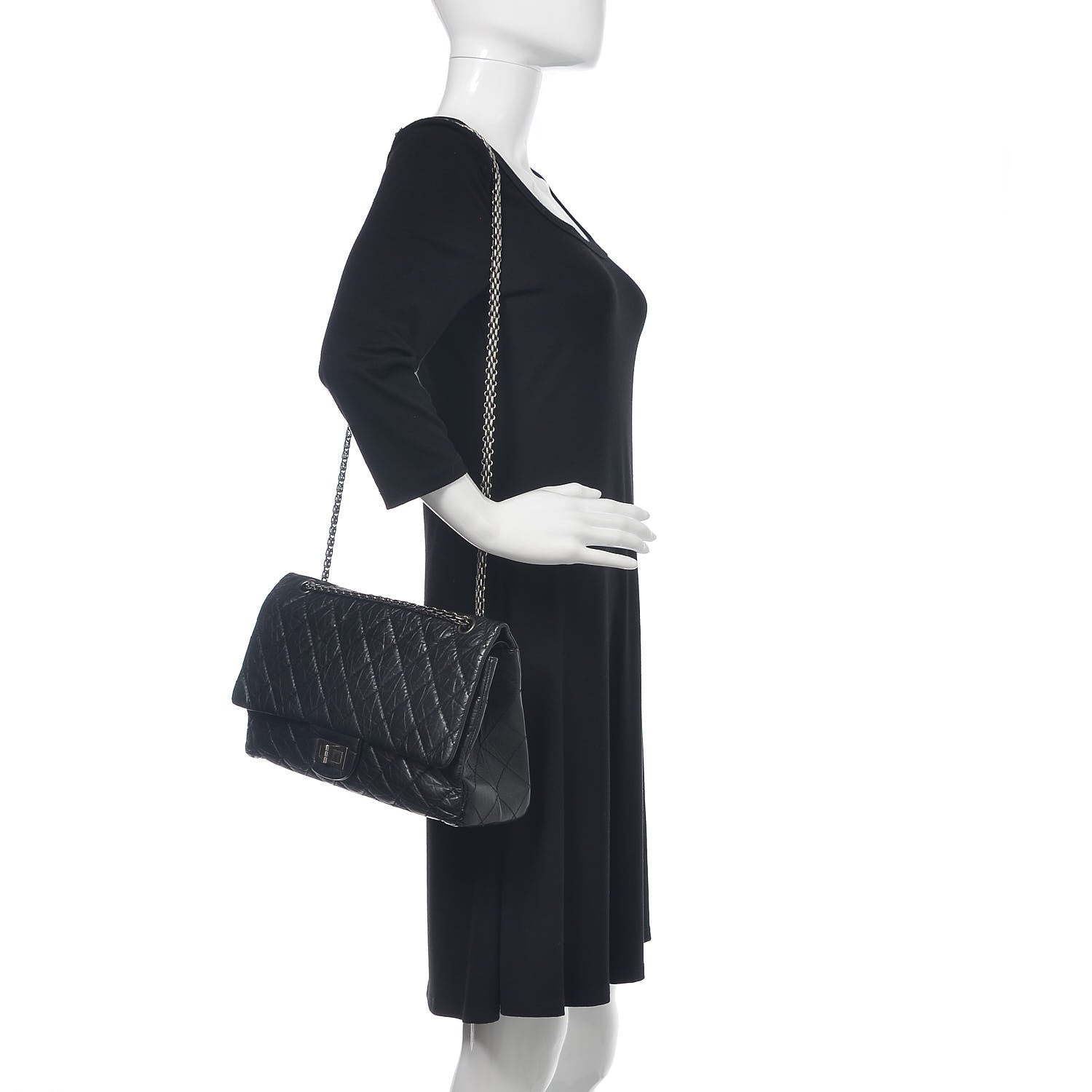 Chanel Aged Calfskin Quilted 2.55 Reissue 227 Flap Black 2 of 17
