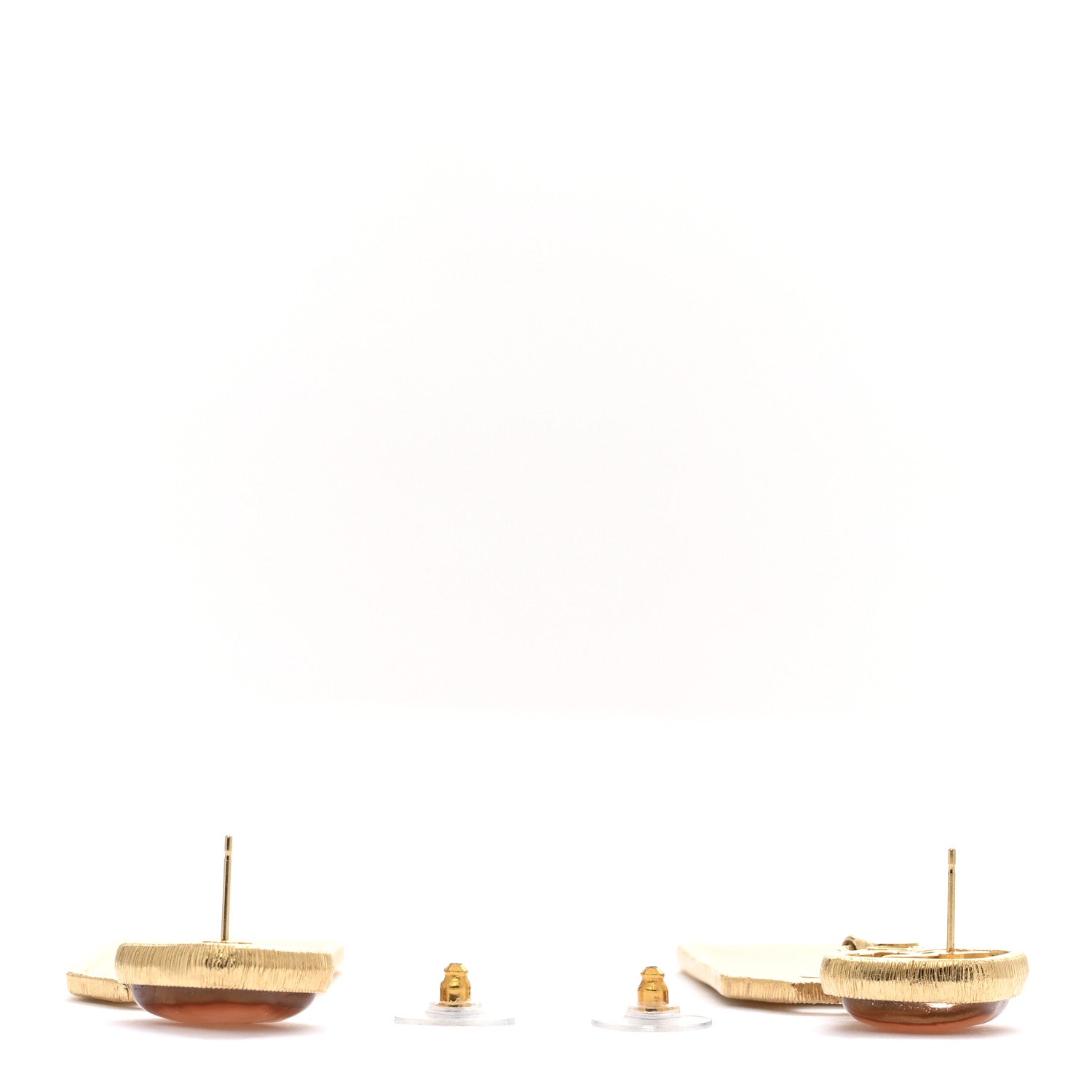 Chanel CC Tags Drop Earrings Gold Pink 3 of 5