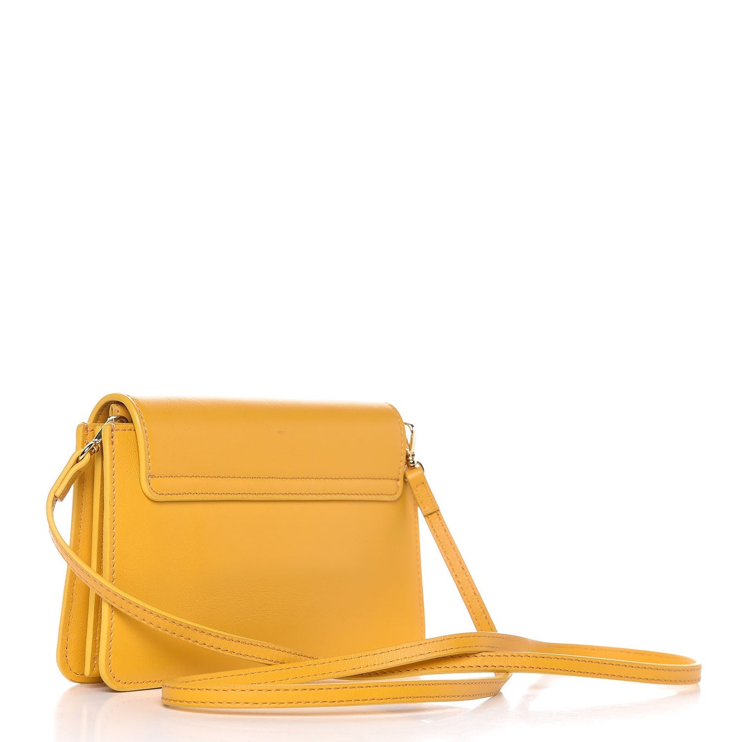 Calfskin Drew Bijou Clutch Ochre