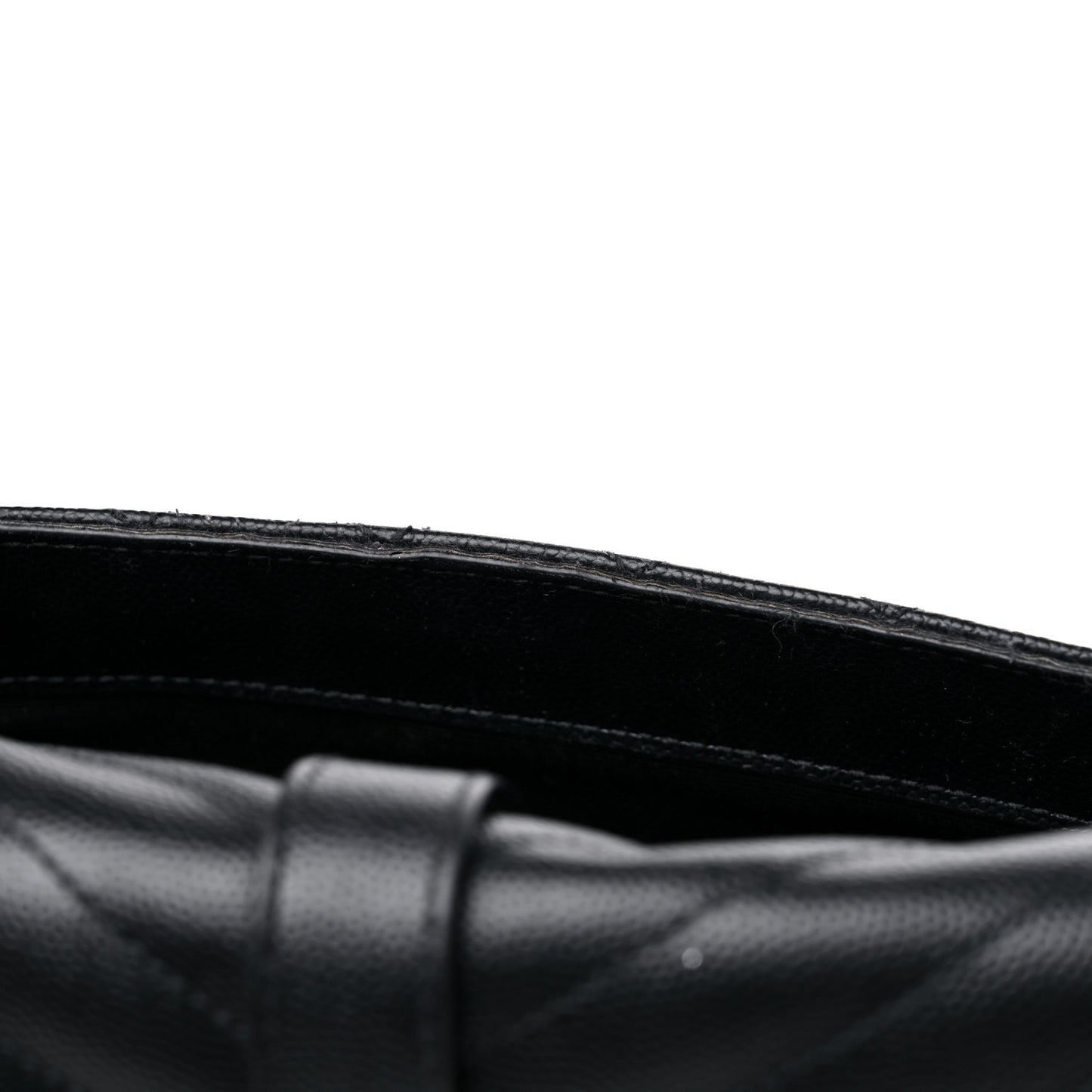Grain De Poudre Textured Mixed Matelasse Large Triquilt Monogram Satchel Black