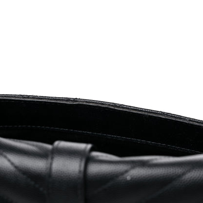 Saint Laurent Grain De Poudre Textured Mixed Matelasse Large Triquilt Monogram Satchel Black 17 of 19
