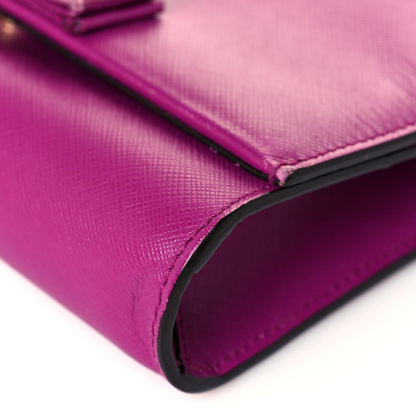 Hammered Calfskin Vara Chain Flap Crossbody Purple