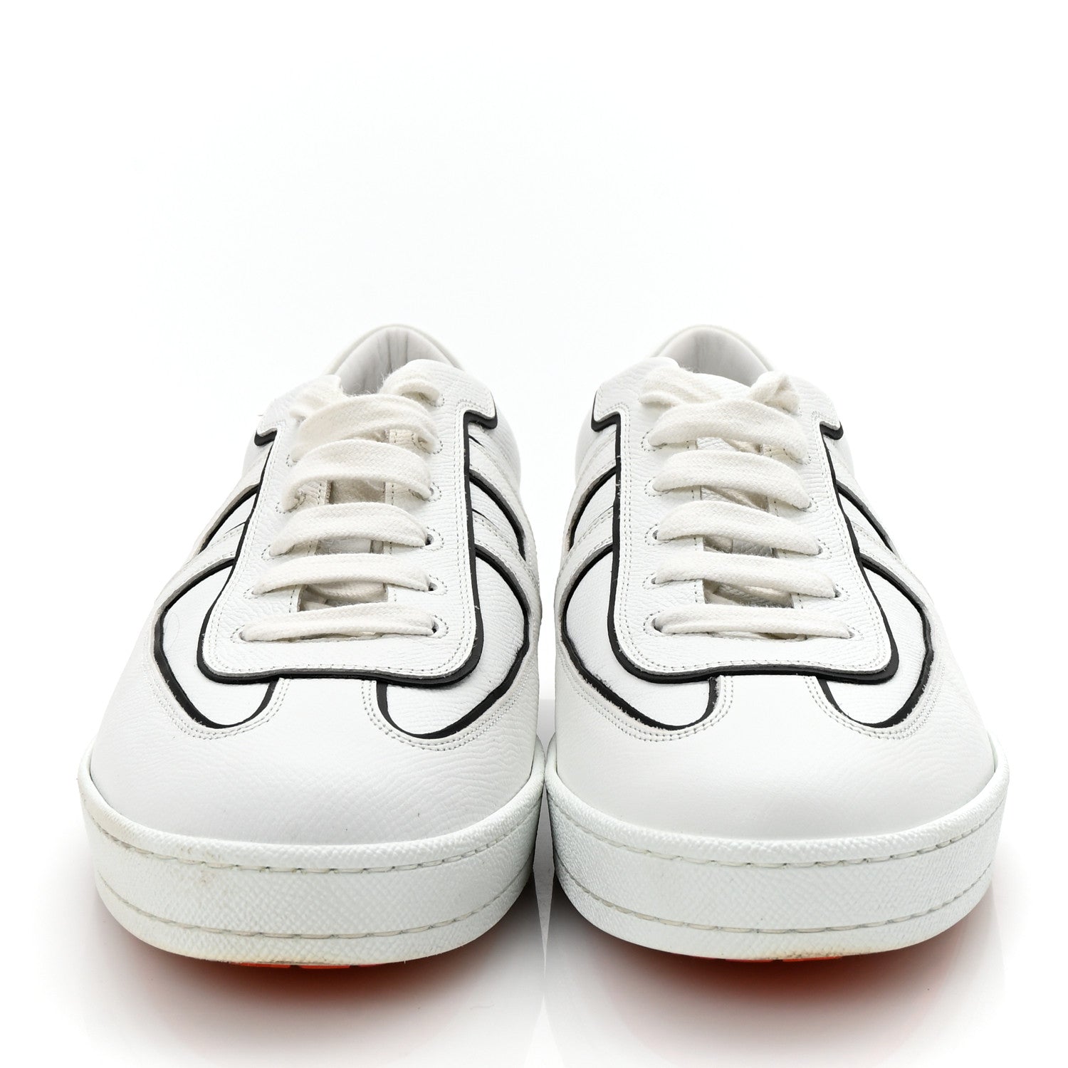 Hermes Epsom Mens Boomerang Sneakers 43.5 White Black 3 of 10