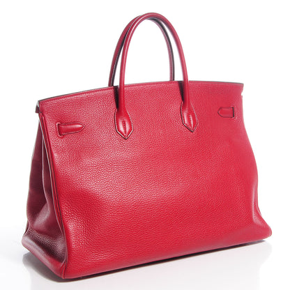 Hermes Taurillon Clemence Birkin 40 Rouge Garance 31 of 32