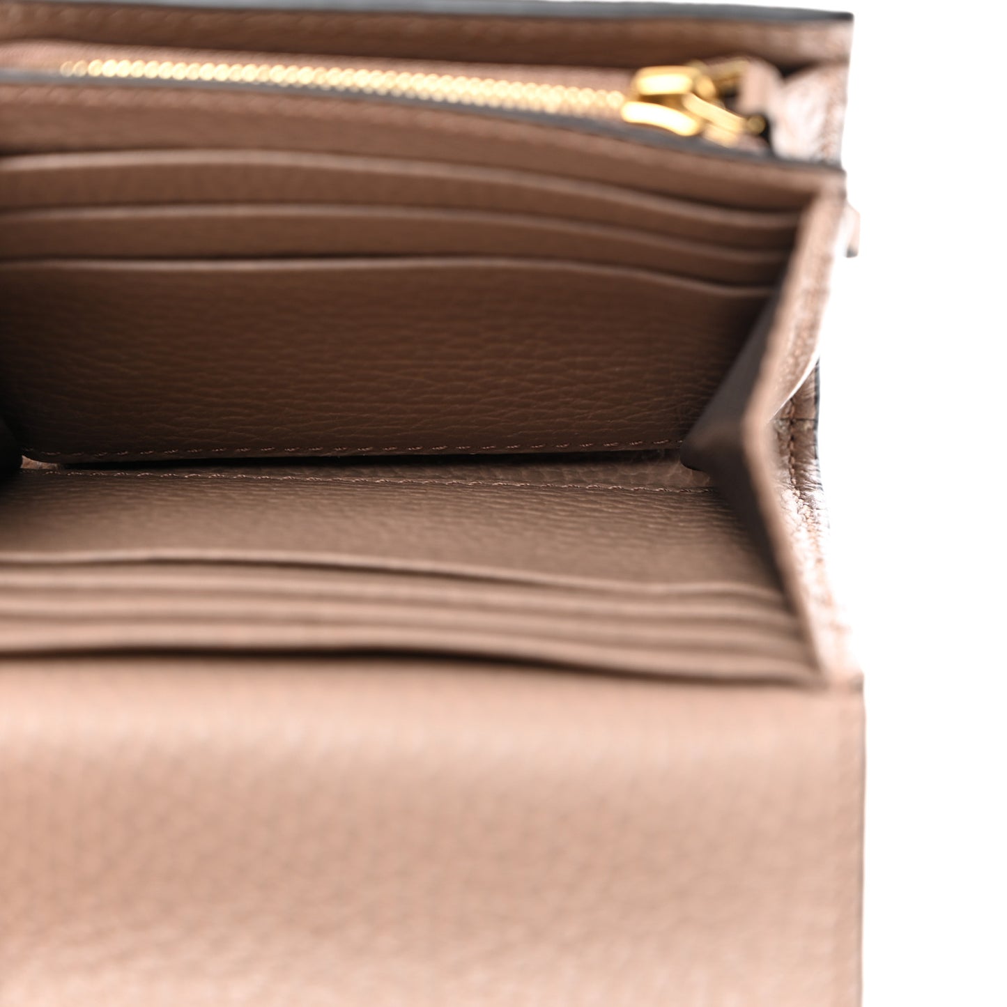 Dollar Calfskin GG Supreme Monogram Medium GG Marmont Card Case Porcelain Rose Beige Ebony