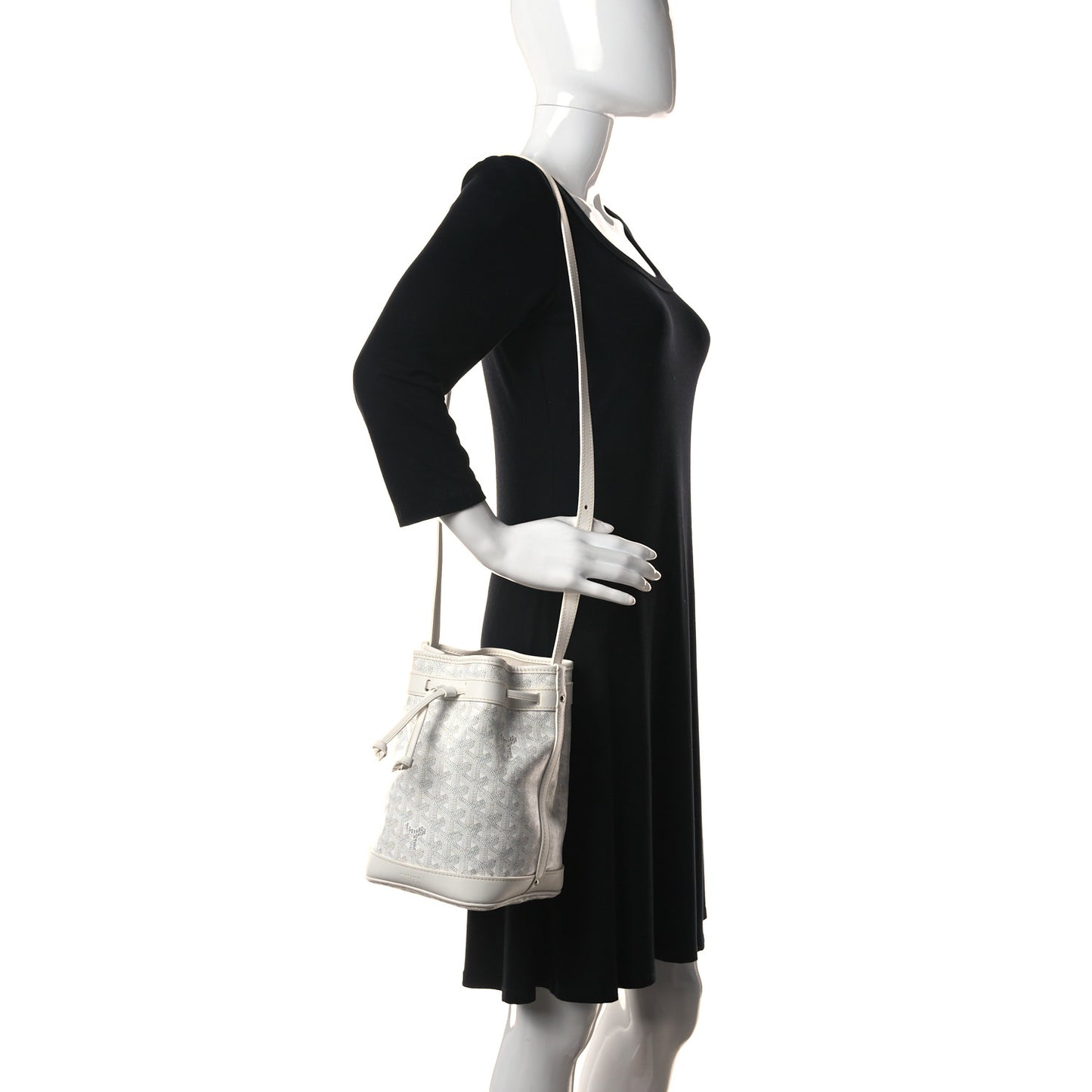 Goyardine Petit Flot Bucket Bag PM White