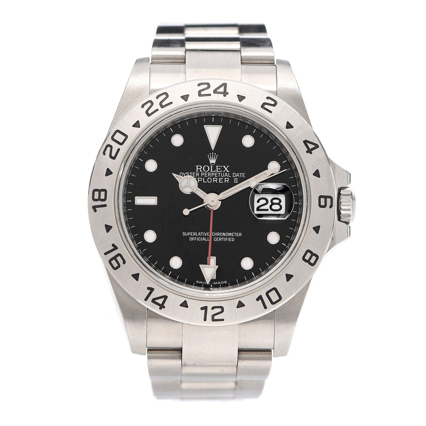 Stainless Steel 40mm Oyster Perpetual Date Explorer II Watch Black 16570