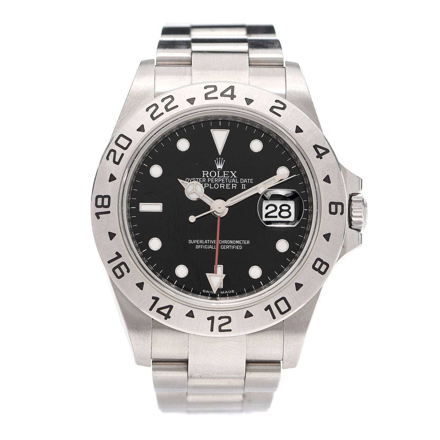 Rolex Stainless Steel 40mm Oyster Perpetual Date Explorer II Watch Black 16570 1 of 5