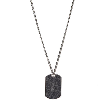Louis Vuitton Monogram Eclipse Plate Necklace 1 of 10