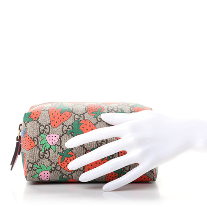 Gucci GG Supreme Monogram Strawberry Cosmetic Case 2 of 9