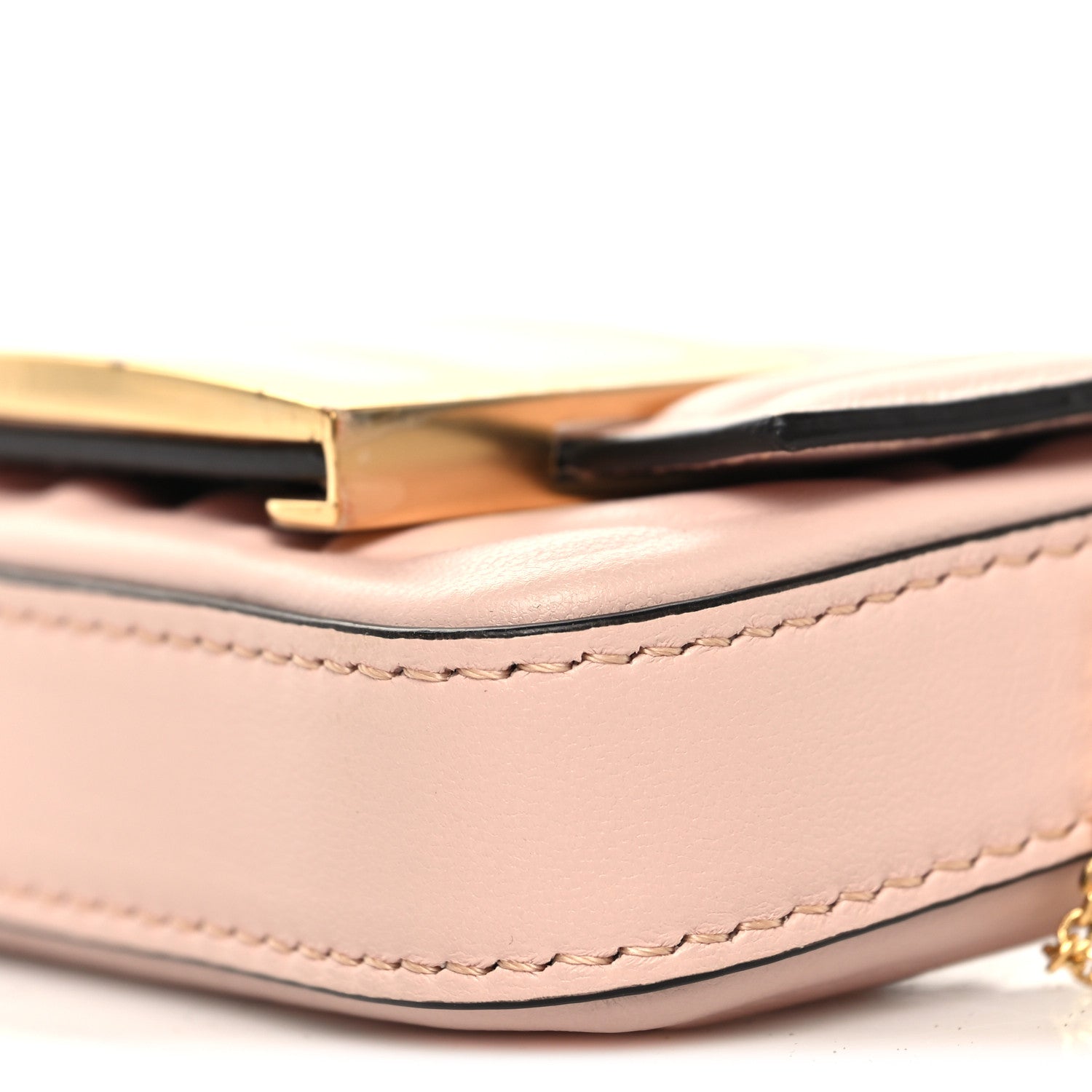 Fendi Nappa Matisse FF Embossed Nano Maxi Buckle Baguette Charm Rosa Quarzo 9 of 9