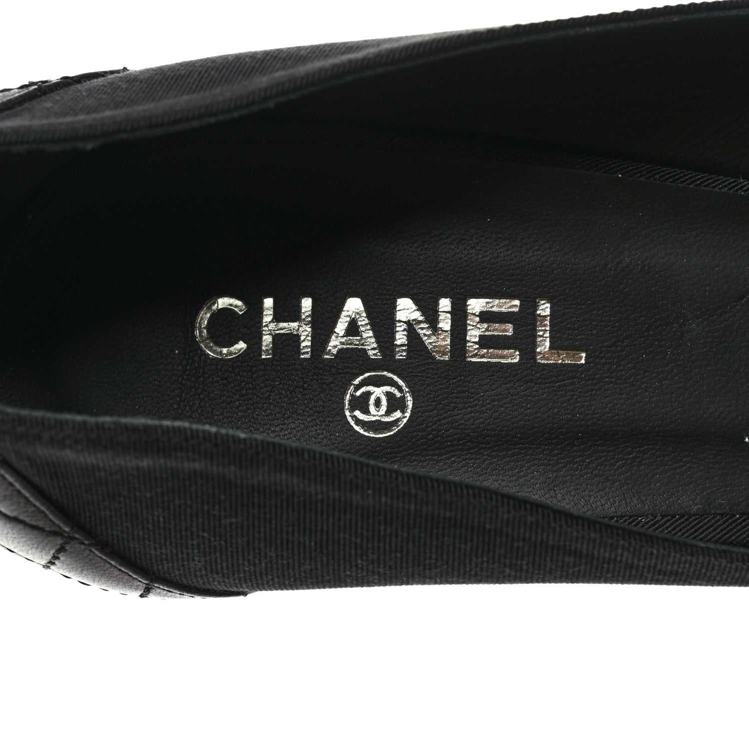 Chanel Nylon Lambskin Quilted Chain Peep Toe Pumps 41 Black 7 of 8