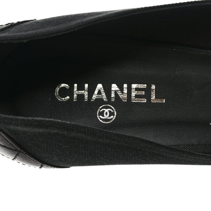 Chanel Nylon Lambskin Quilted Chain Peep Toe Pumps 41 Black 7 of 8
