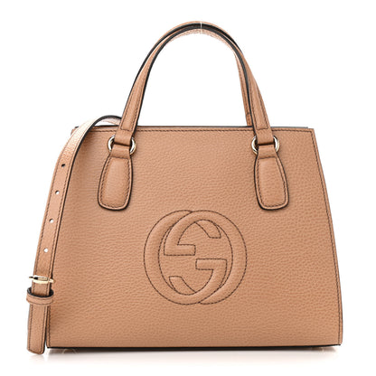 Gucci Dollar Calfskin Medium Soho Top Handle Satchel Camelia 1 of 10