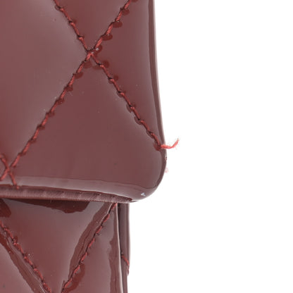 Chanel Patent Calfskin Quilted Mini Rectangular Flap Dark Red 9 of 10