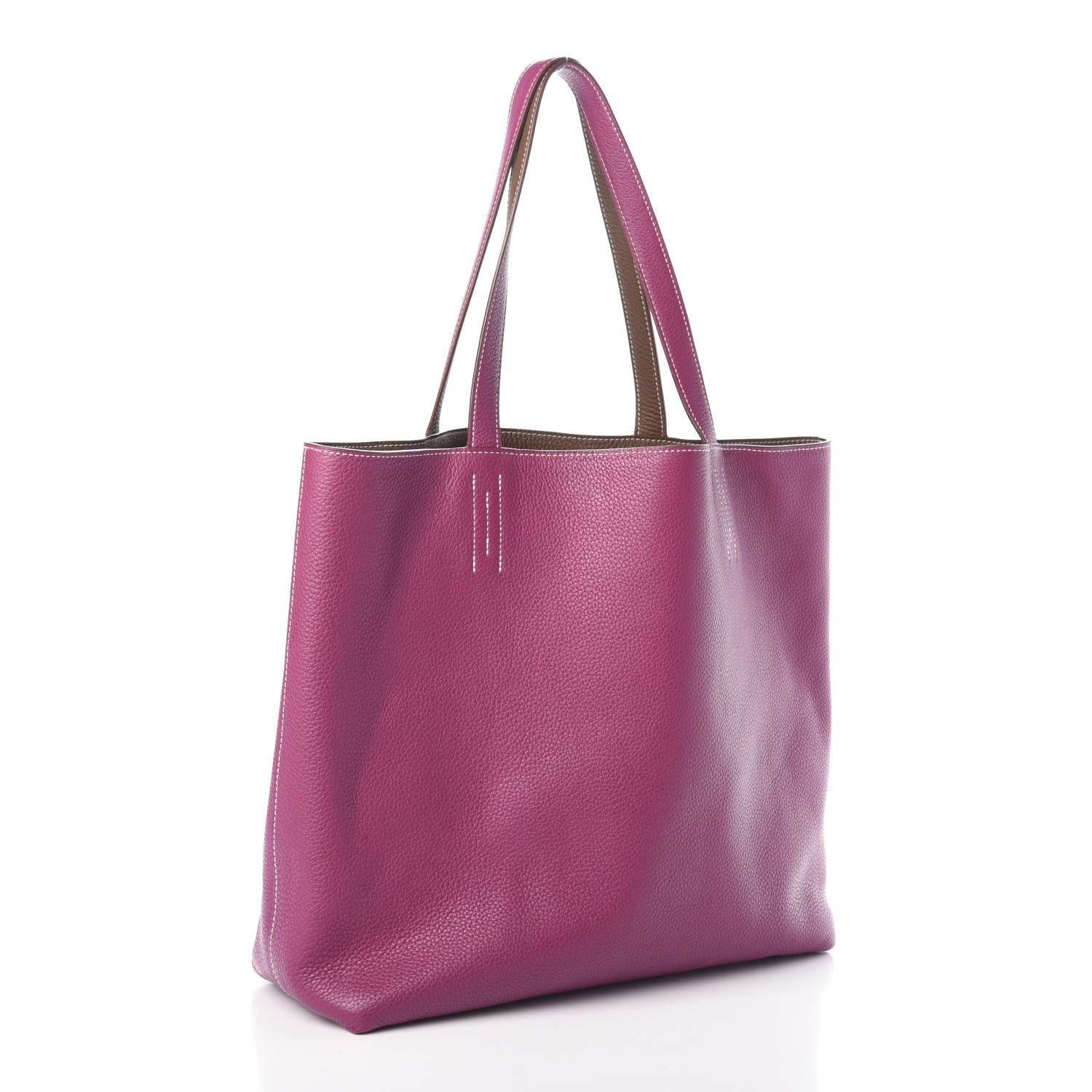 Hermes Taurillon Clemence Double Sens 36 Reversible Tote Marron Tosca 4 of 15