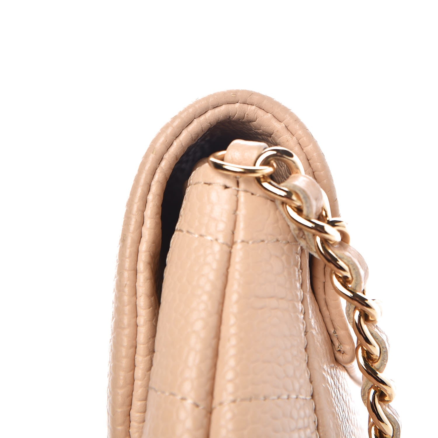 Chanel Caviar Half Moon Wallet On Chain Light Beige 16 of 16