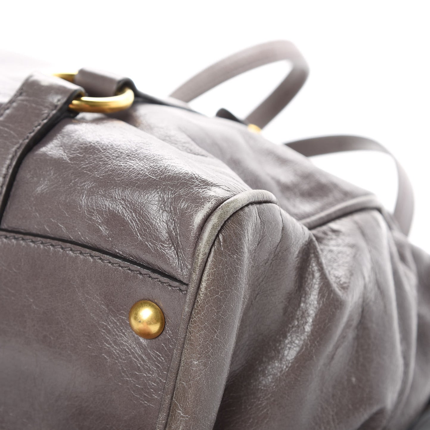 Vitello Shine Double Zip Tote Fumo