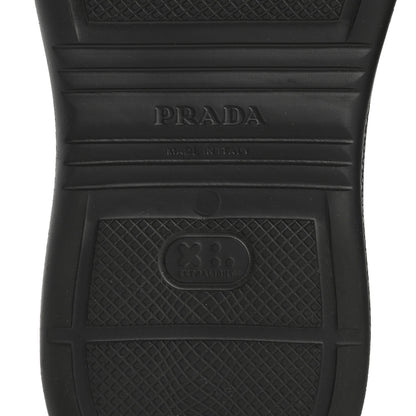 Prada Soft Mellow Rubber Triangle Logo Embossed Womens 25mm Mules 35 Black 8 of 9