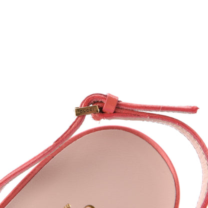 Gucci Tulle Ruffle Mid Heel Slingback Sandals 38 Peach White 13 of 14
