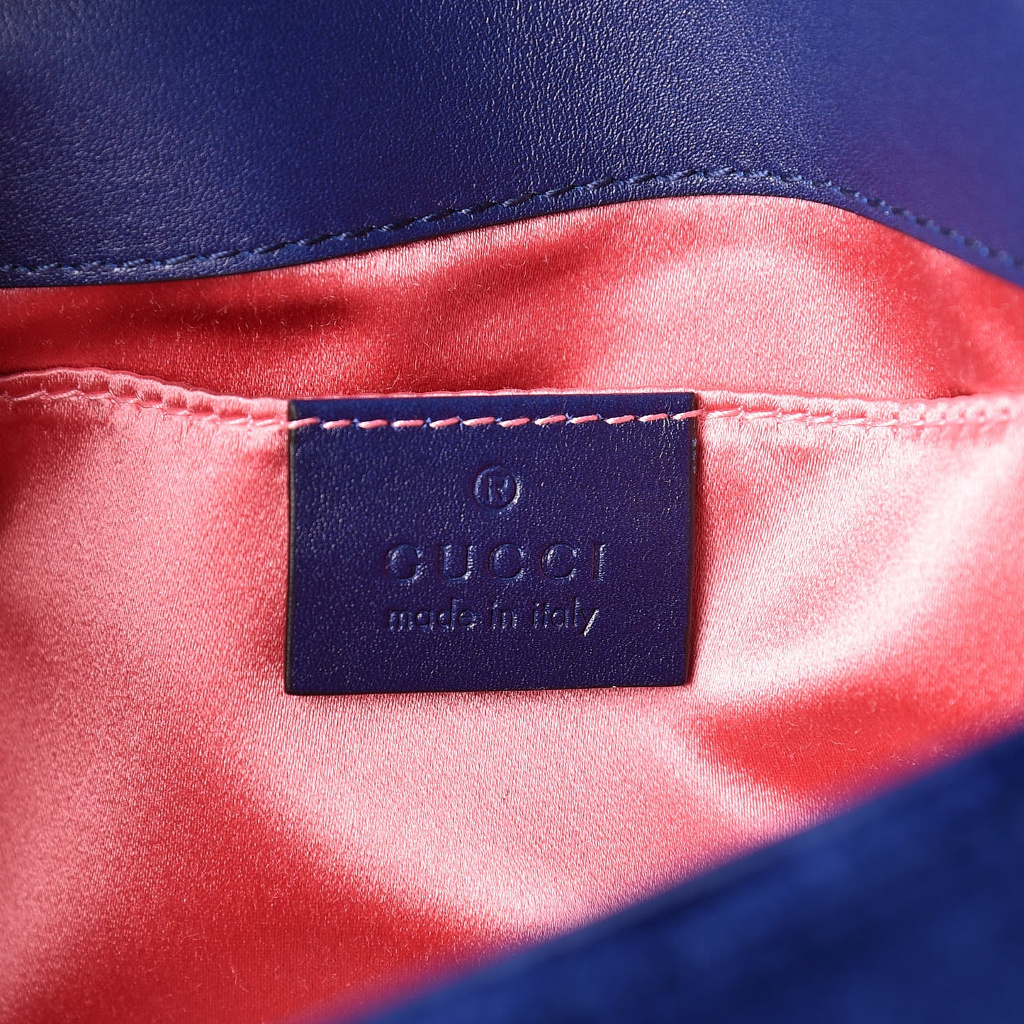 Velvet Matelasse Mini GG Marmont Shoulder Bag Cobalt Blue