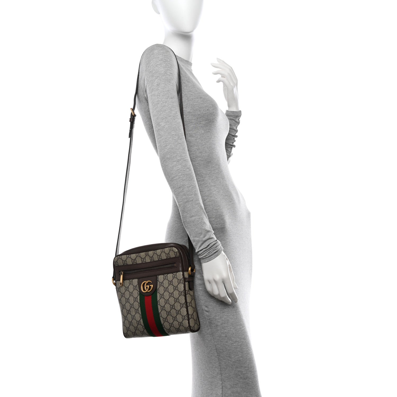 Gucci GG Supreme Monogram Web Small Ophidia Messenger Bag Brown 2 of 12