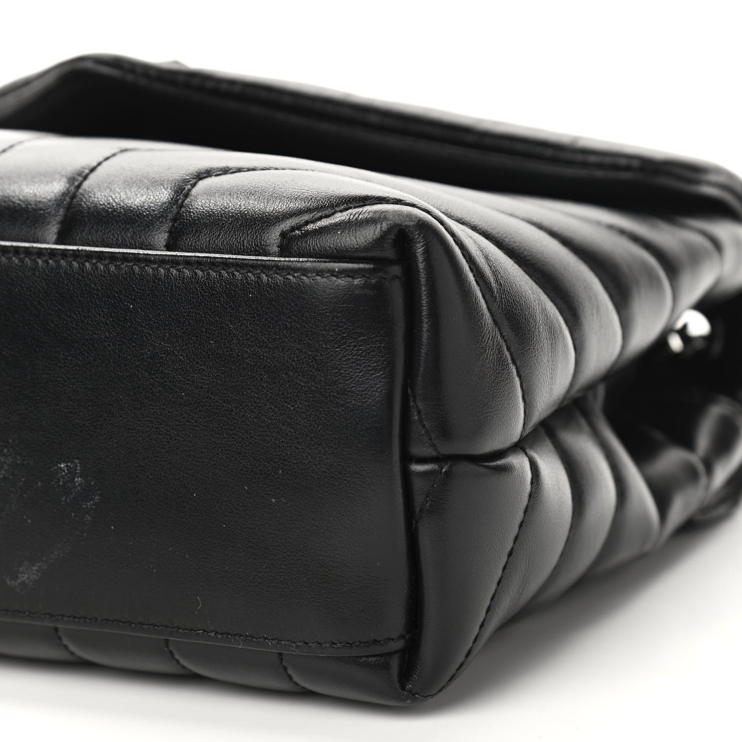 Calfskin Y Quilted Monogram Small Loulou Chain Satchel Black