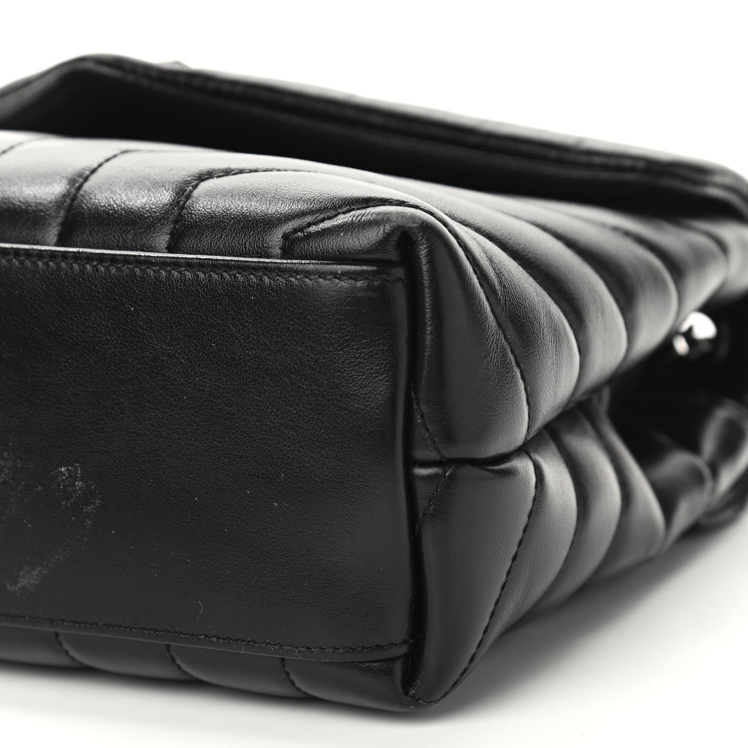 Saint Laurent Calfskin Y Quilted Monogram Small Loulou Chain Satchel Black 10 of 12