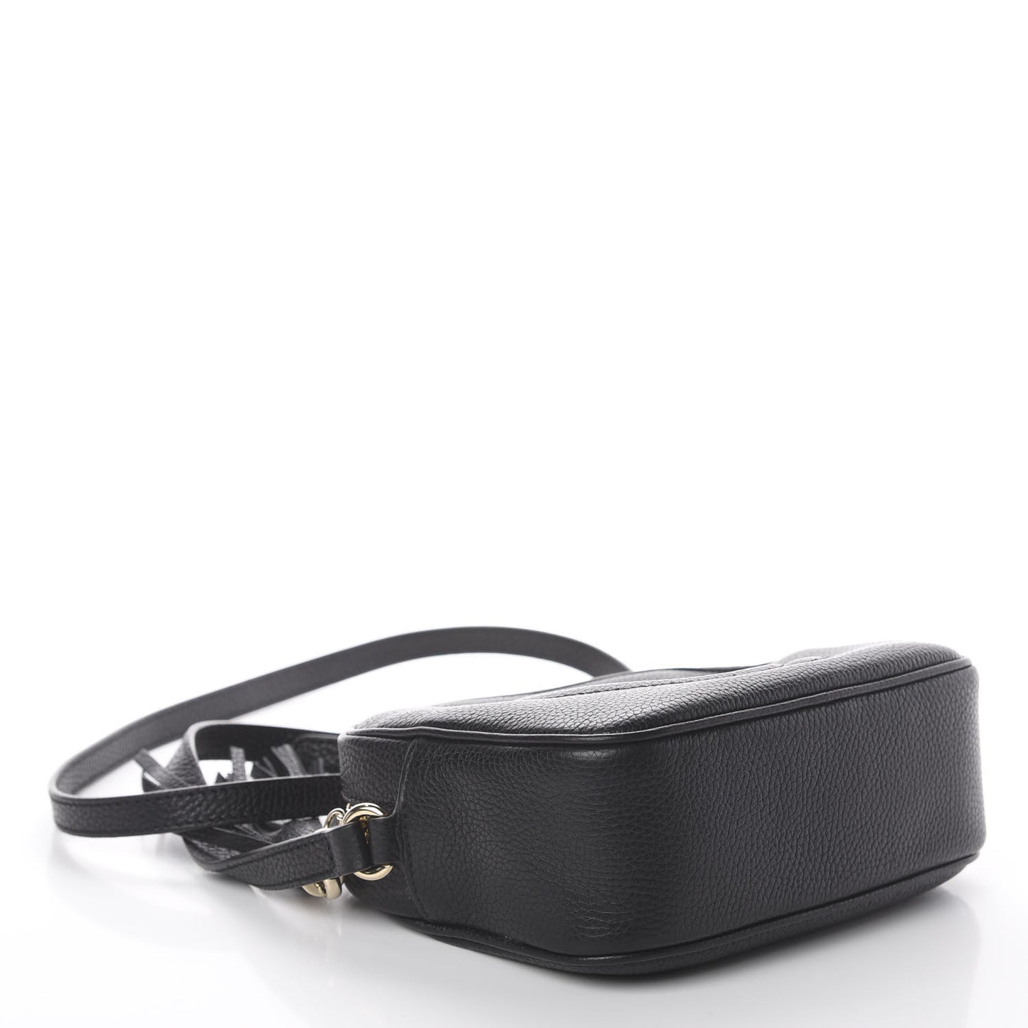 Pebbled Calfskin Small Soho Disco Bag Black