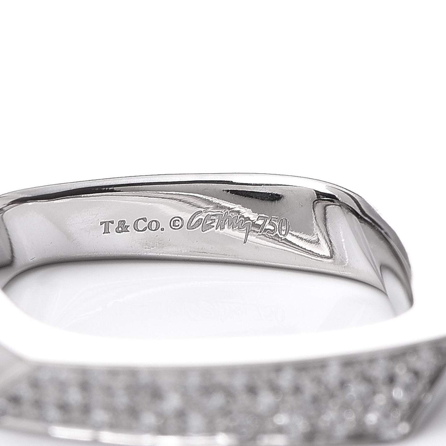 18K White Gold Diamond Frank Gehry Torque Ring 44 3