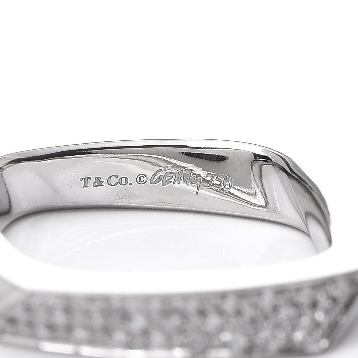 Tiffany 18K White Gold Diamond Frank Gehry Torque Ring 44 3 5 of 6