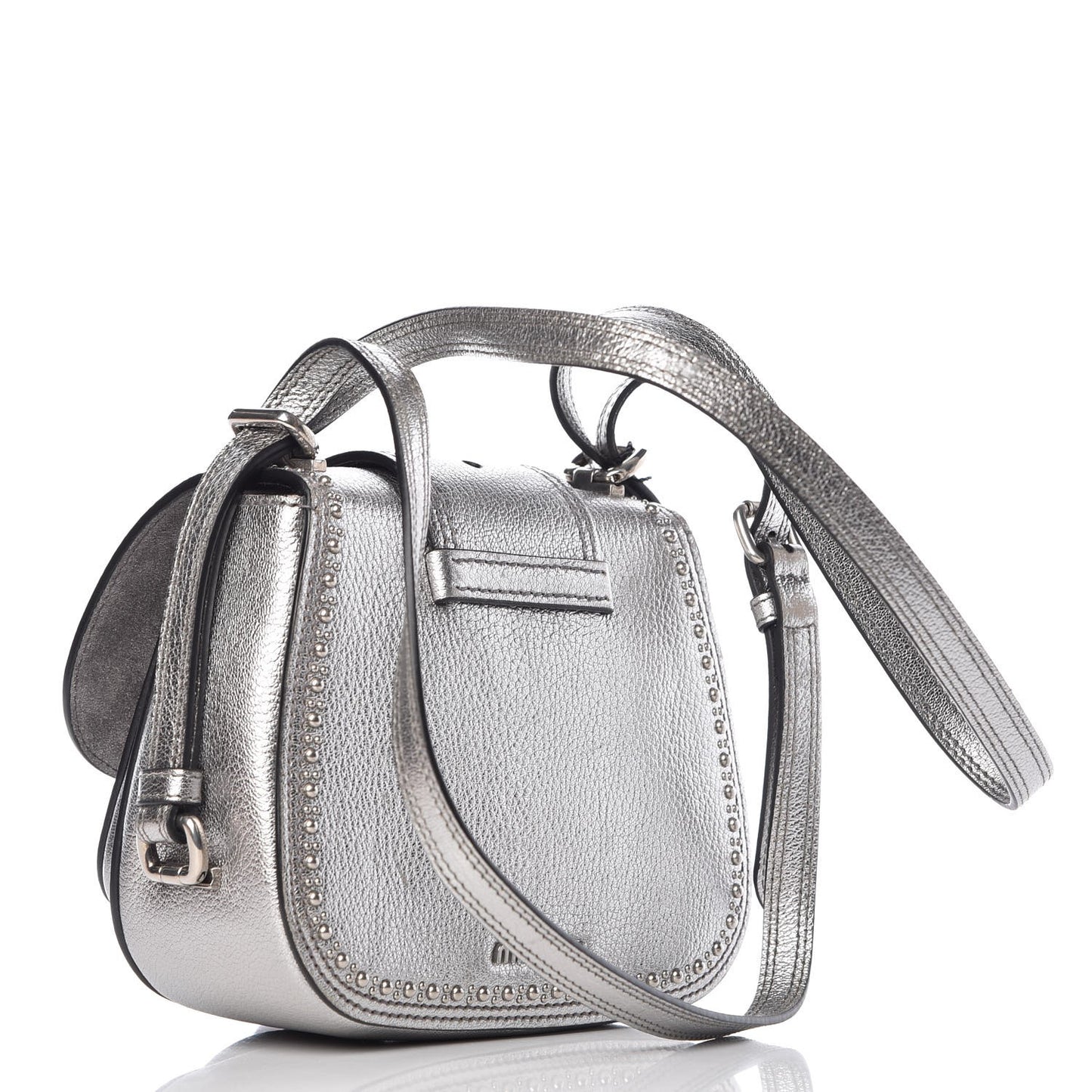 Goatskin Madras Soft Calf Crystal Embellished Dahlia Shoulder Bag Chrome