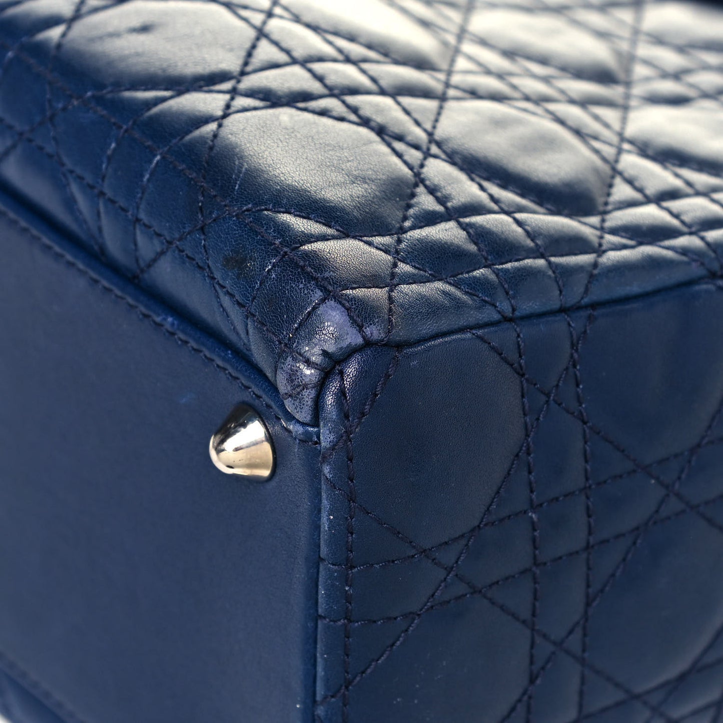 Lambskin Cannage Large Lady Dior Blue