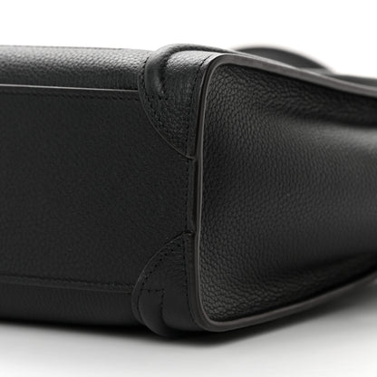Celine Drummed Calfskin Nano Luggage Black 9 of 11