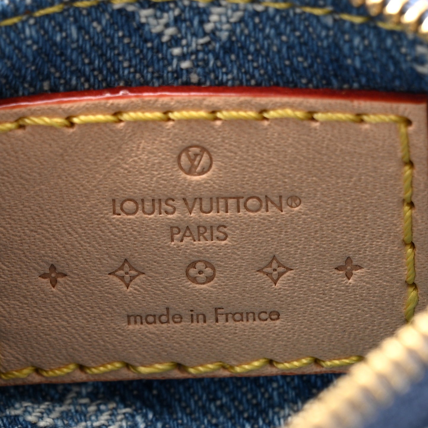 Monogram Denim Key Pouch Denim Blue