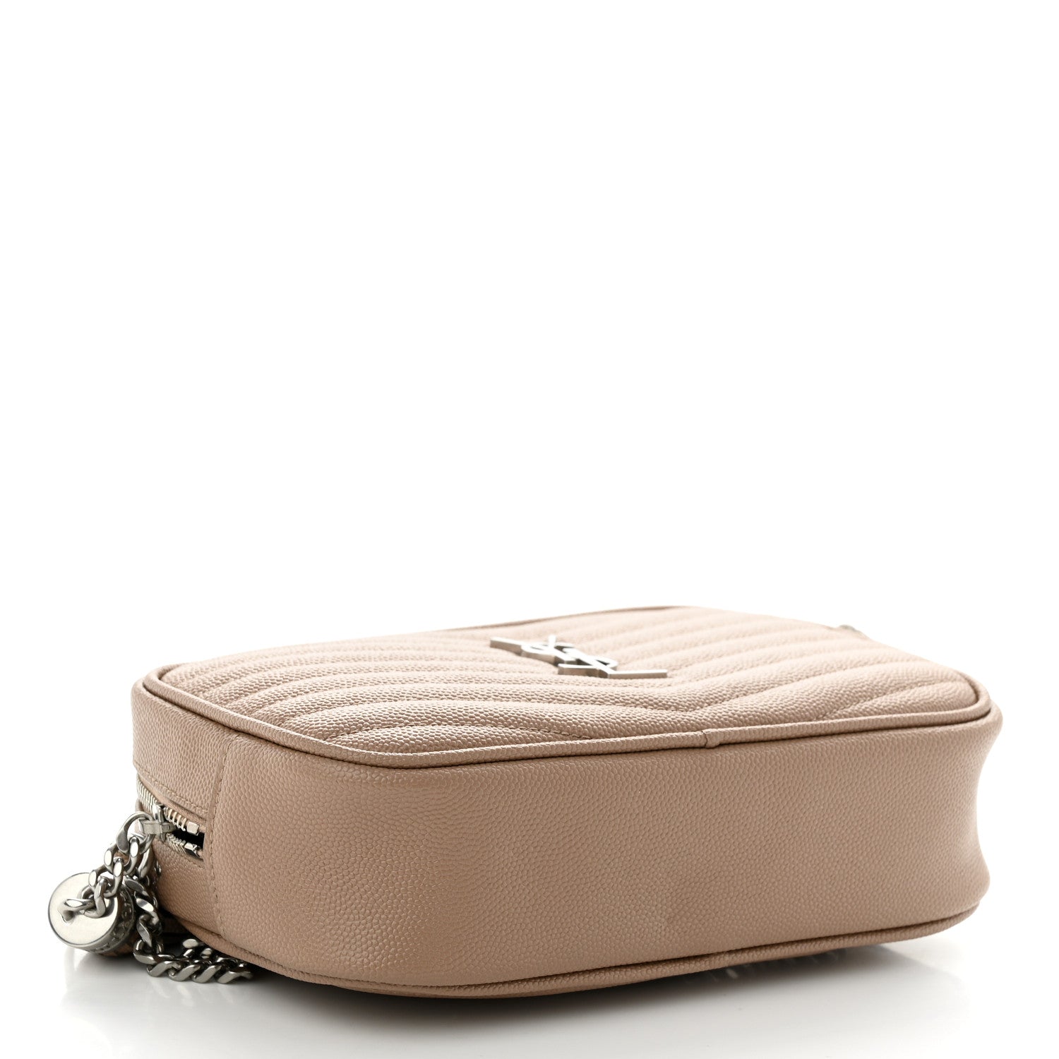 Saint Laurent Grain De Poudre Matelasse Monogram Mini Lou Camera Bag Dark Beige 4 of 10