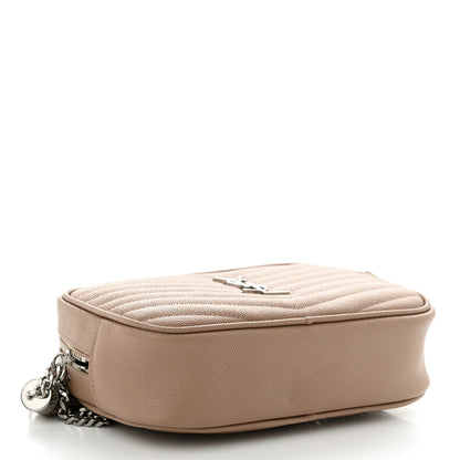 Saint Laurent Grain De Poudre Matelasse Monogram Mini Lou Camera Bag Dark Beige 4 of 10