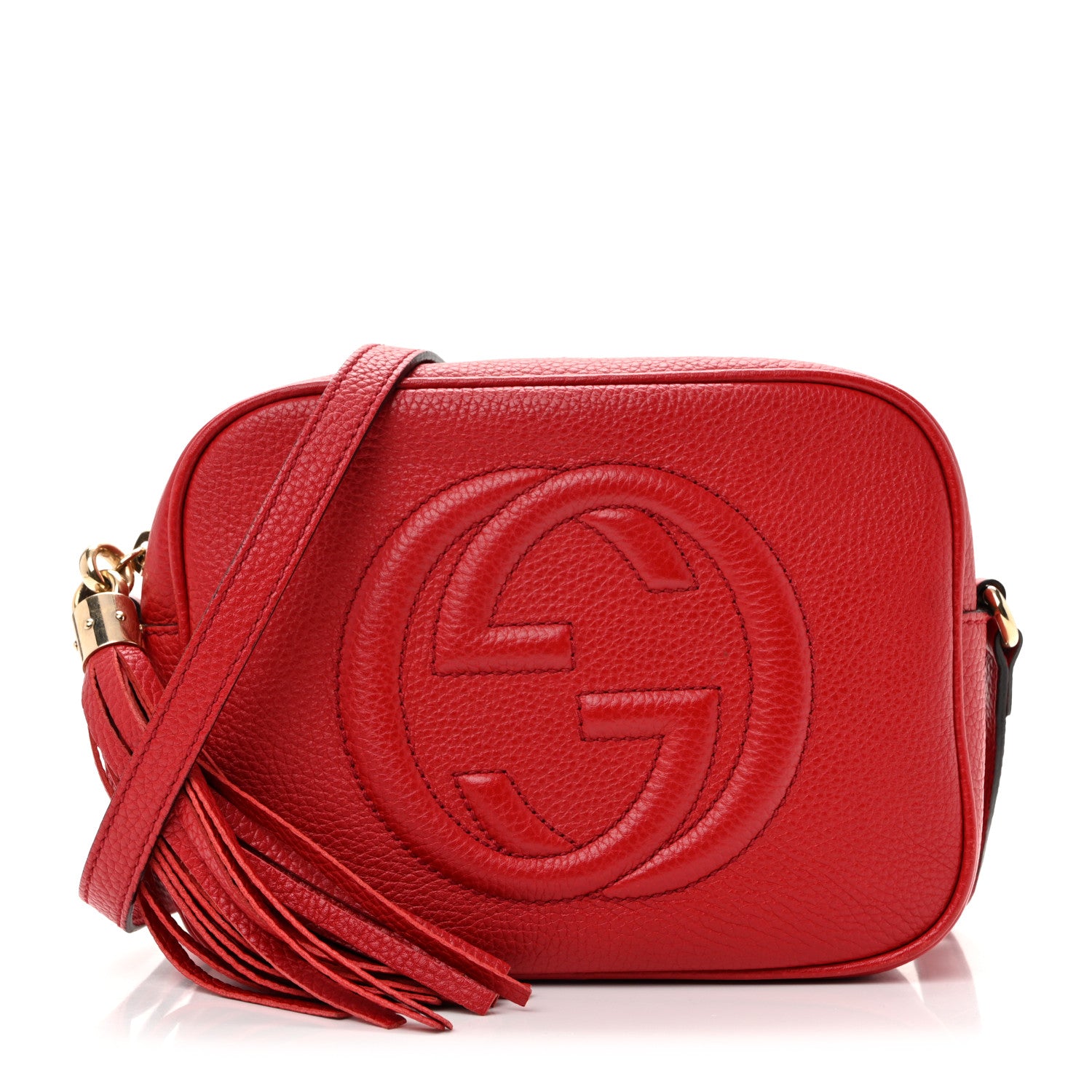 Gucci Pebbled Calfskin Small Soho Disco Bag Vibrant Red 1 of 10