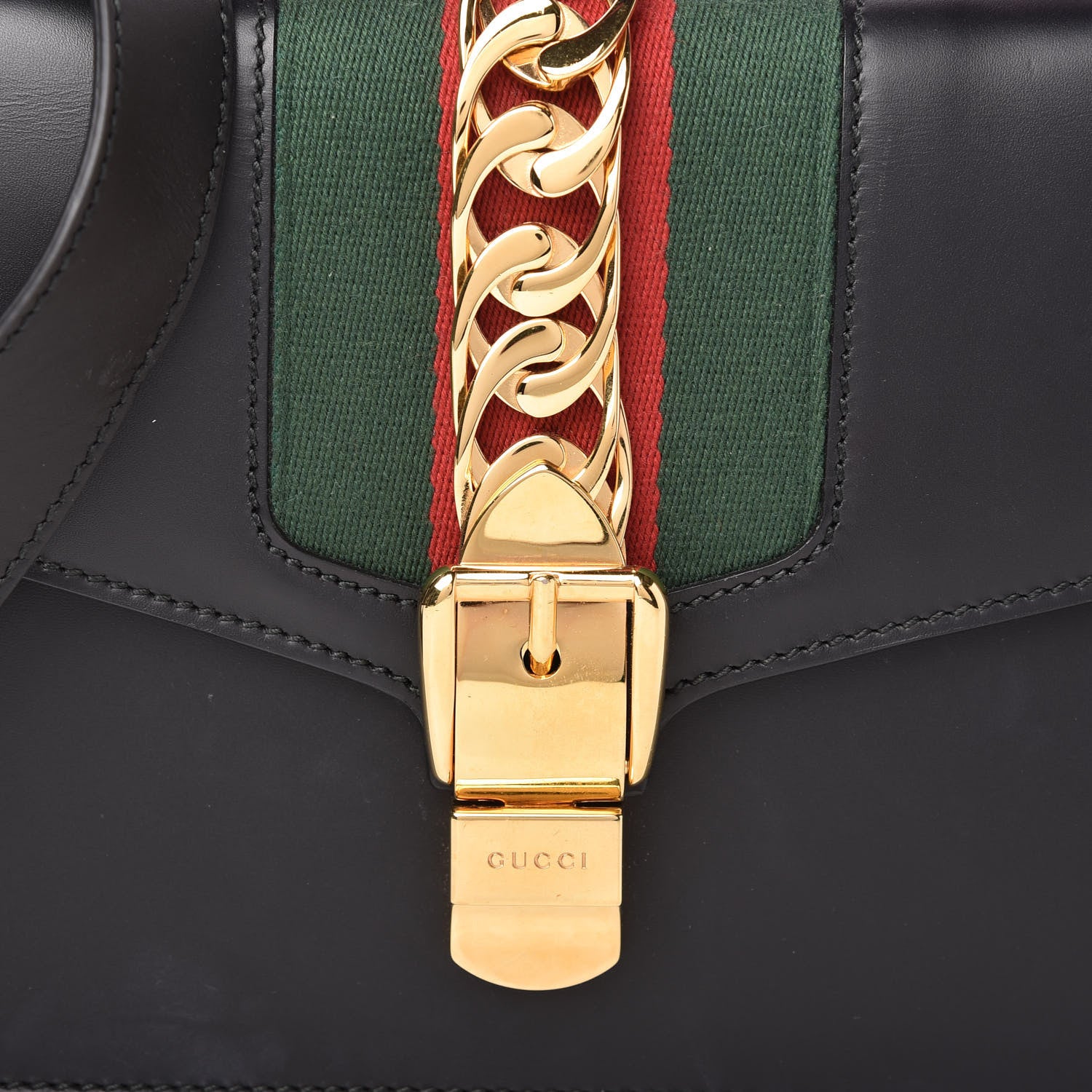Gucci Calfskin Small Sylvie Shoulder Bag Black 10 of 10