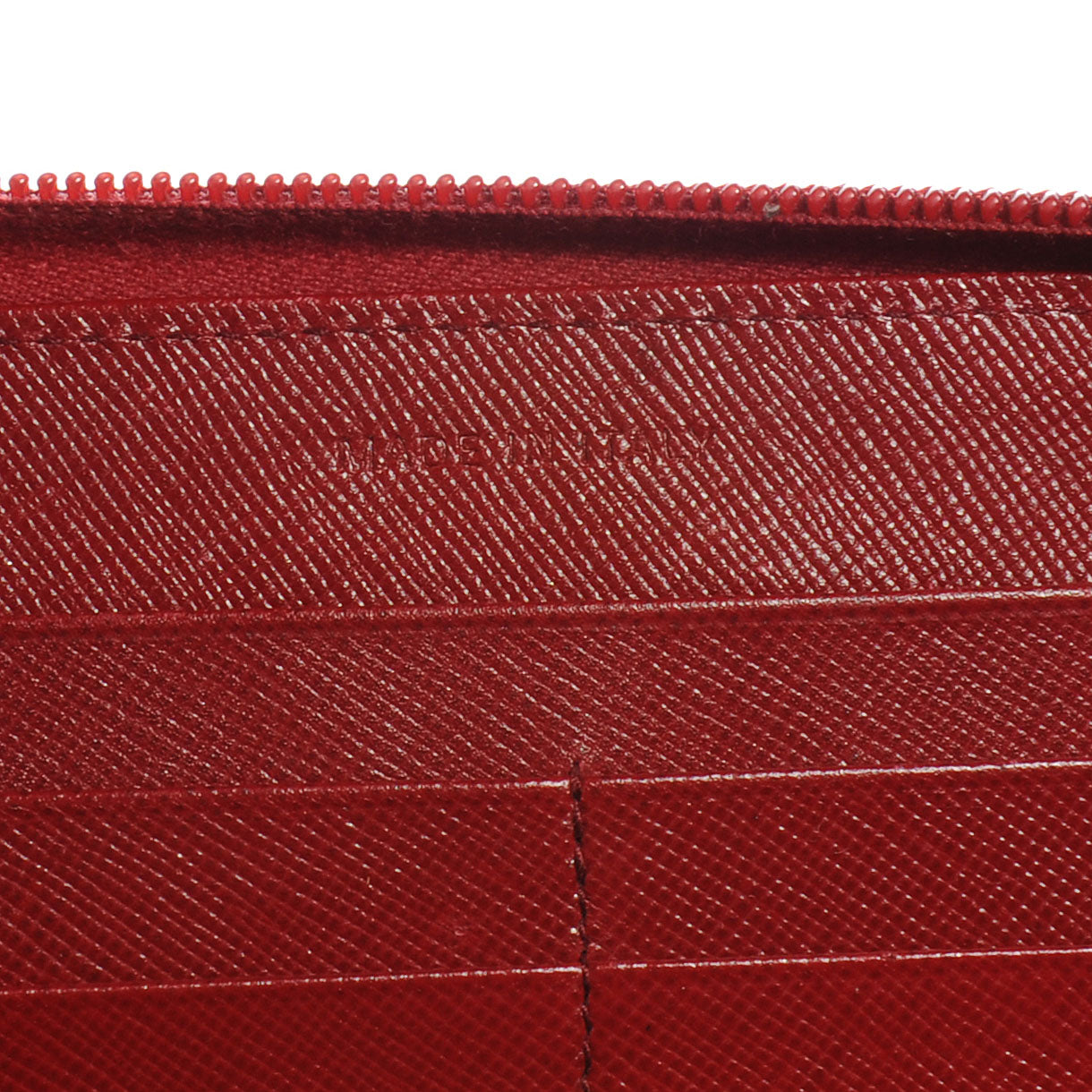 Prada Saffiano Zip Around Wallet Red 8 of 9