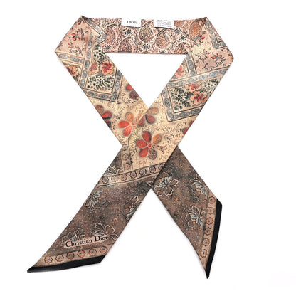 Christian Dior Silk Patch Trefle Mitzah Scarf Beige 1 of 3