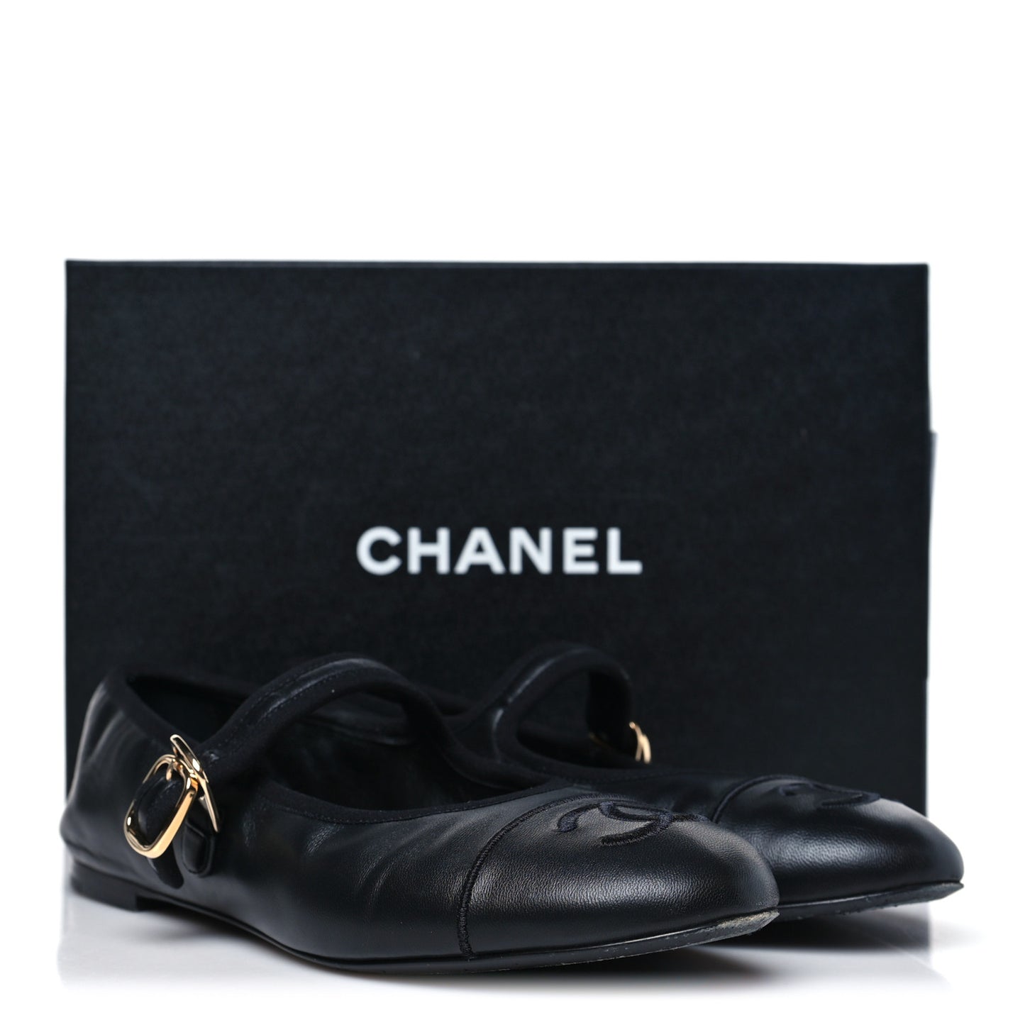 Lambskin Mary Jane Flats 39 Black