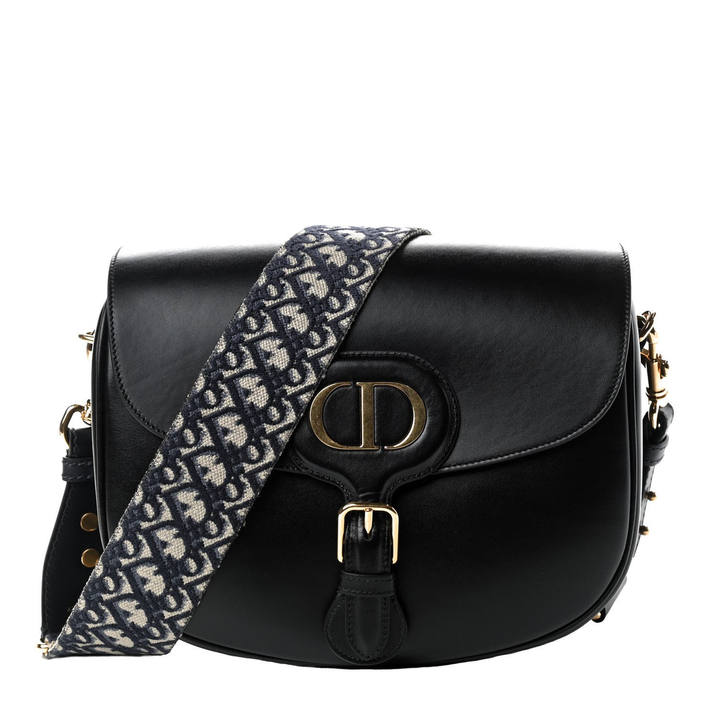 Box Calfskin Large Bobby Flap Black