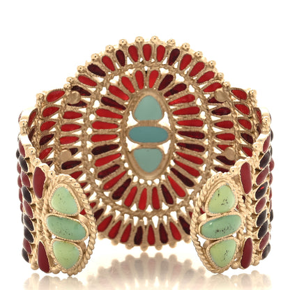 Chanel Resin Gripoix Pearl CC Cuff Maroon Multicolor 3 of 5