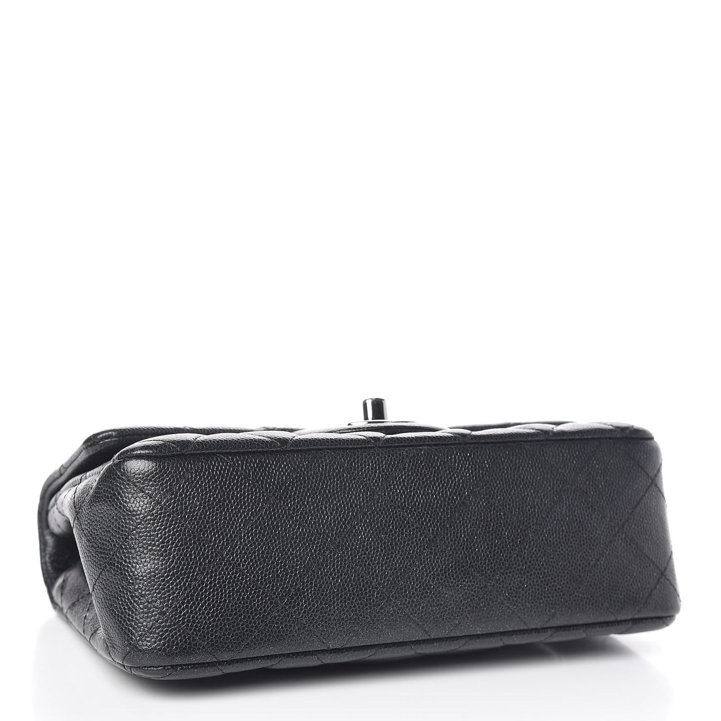 Iridescent Caviar Quilted Mini Rectangular Flap Black