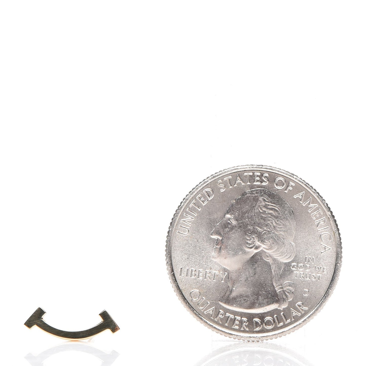 18K Yellow Gold T Smile Stud Earrings